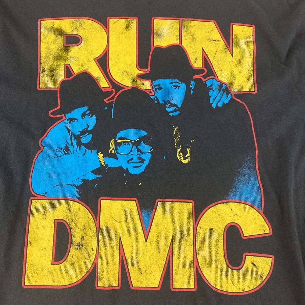 Run DMC T Shirt Mens XXL Black Long Sleeve Hip Hop Rap Graphic Tee Old Navy